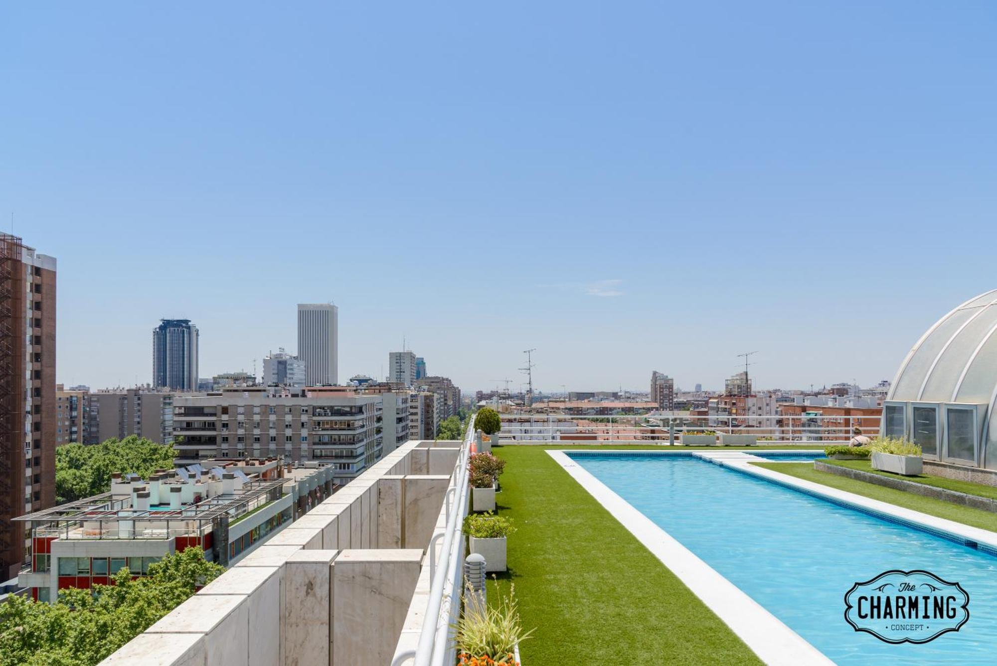 Charming Eurobuilding 2 Terrace Exclusive - Plaza De Parking Leilighet Madrid Eksteriør bilde